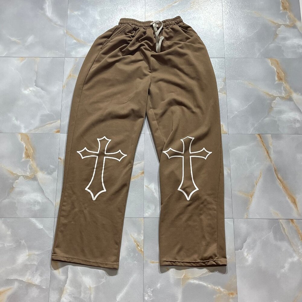 Brown Y2K Women's Wide Leg Sweatpants Sz XXS